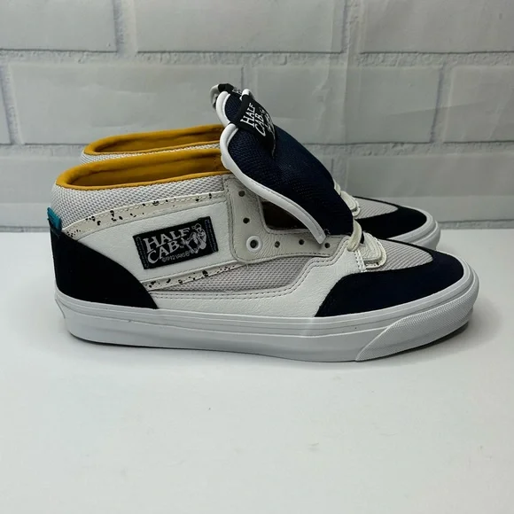 VANS White & Navy OG Half Cab Sneakers size 8 men - Picture 2 of 9